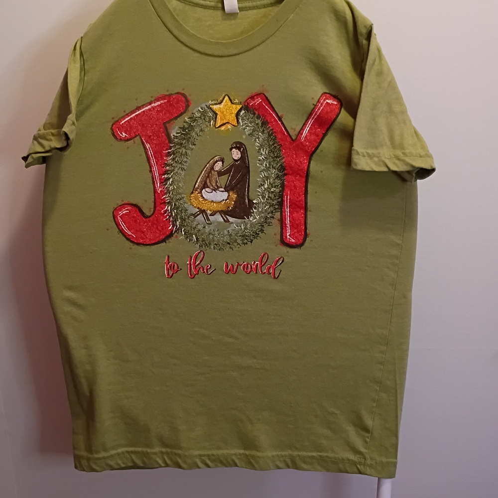 Olive Green Joy Graphic Tee